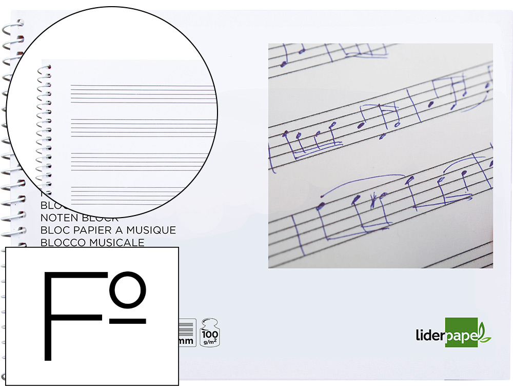BLOCO MUSICA LIDERPAPEL FOLIO 20 FLS. AO BAIXO