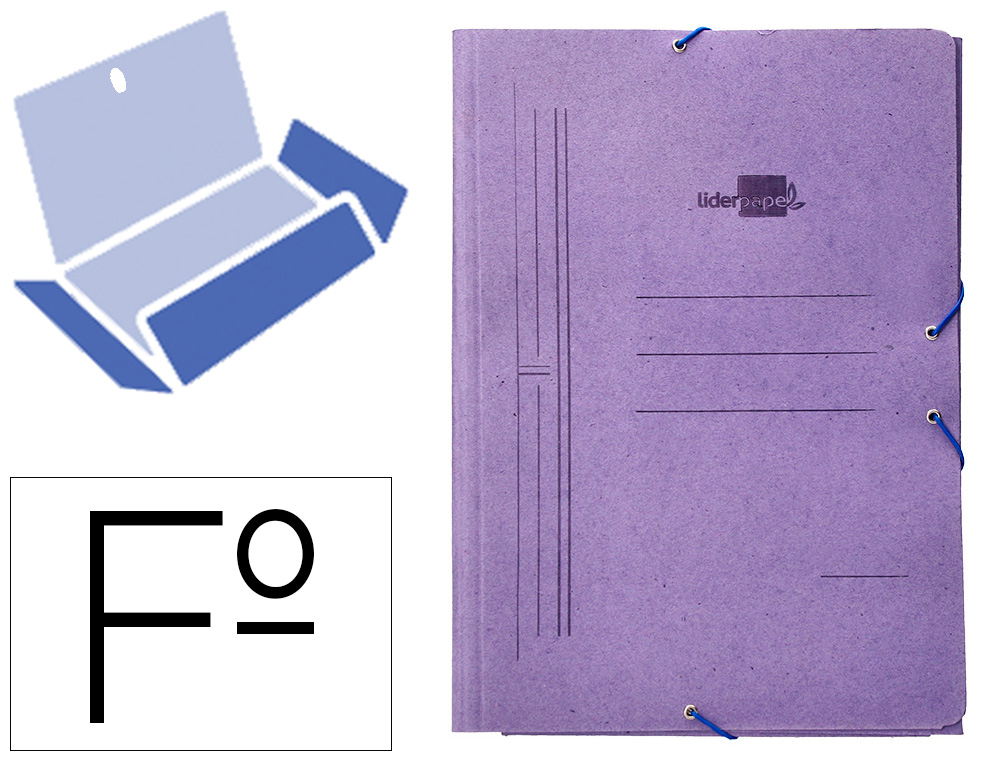 PASTA DE ELASTICOS LIDERPAPEL, FOLIO, COM ABAS, AZUL