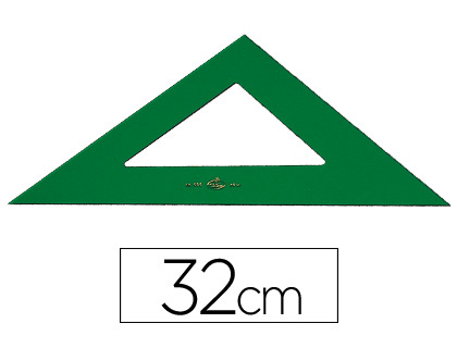 ESQUADRO PLASTICO ESPECIAL 32 CM VERDE TRANSPARENTE