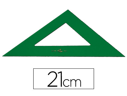 ESQUADRO PLASTICO ESPECIAL 21 CM VERDE TRANSPARENTE