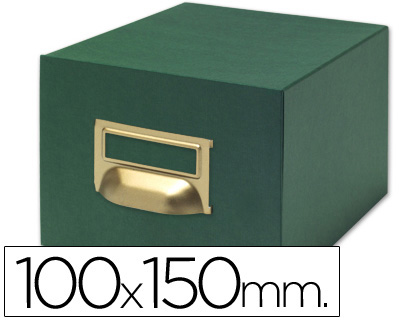 FICHEIRO PARA FICHAS TELA VERDE PARA 500, 100 X 150 MM