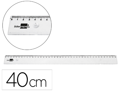 REGUA LIDERPAPEL EM PLASTICO TRANSPARENTE 40 CM