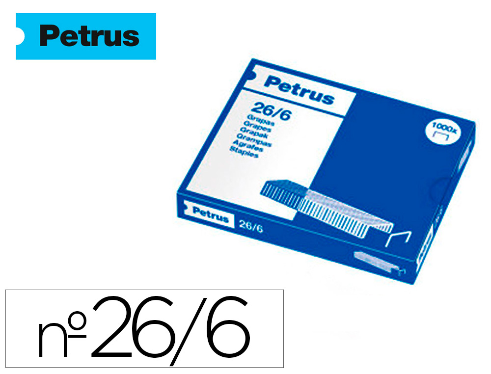 AGRAFES PETRUS GALVANIZADO 26/6 CAIXA 1000 UNIDADES