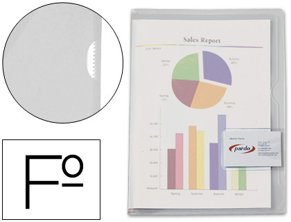 BOLSA DOSSIER PARDO EM PLASTICO FOLIO TRANSPARENTE