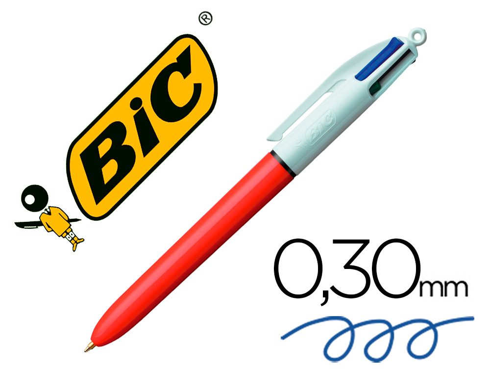 ESFEROGRAFICA BIC QUATRO CORES PONTA FINA 0,8 MM