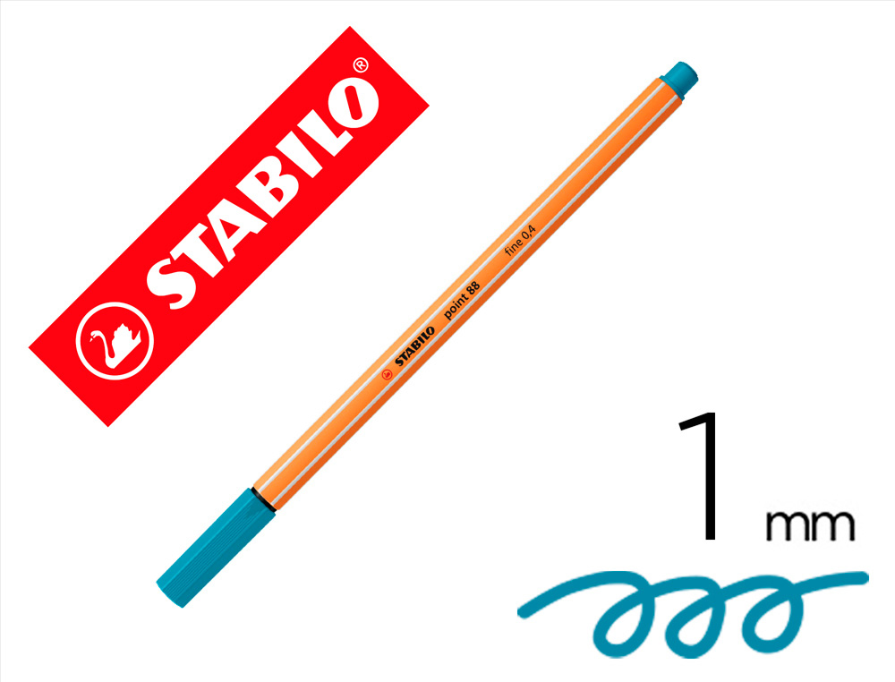 MARCADOR STABILO PONTA DE FIBRA POINT 88 AZUL COBALTO 0,4 MM