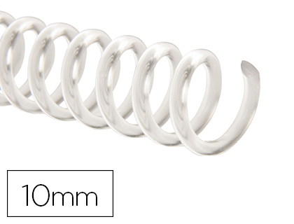 ESPIRAL Q-CONNECT DE PLASTICO TRANSPARENTE 32 5:1 10MM 1,8MM CAIXA DE 100 UNIDADES