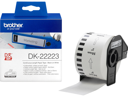ETIQUETAS CONTINUAS BROTHER DK22223 BRANCO 50MM X 30,48MT PAPEL TERMICO REMOVVEL