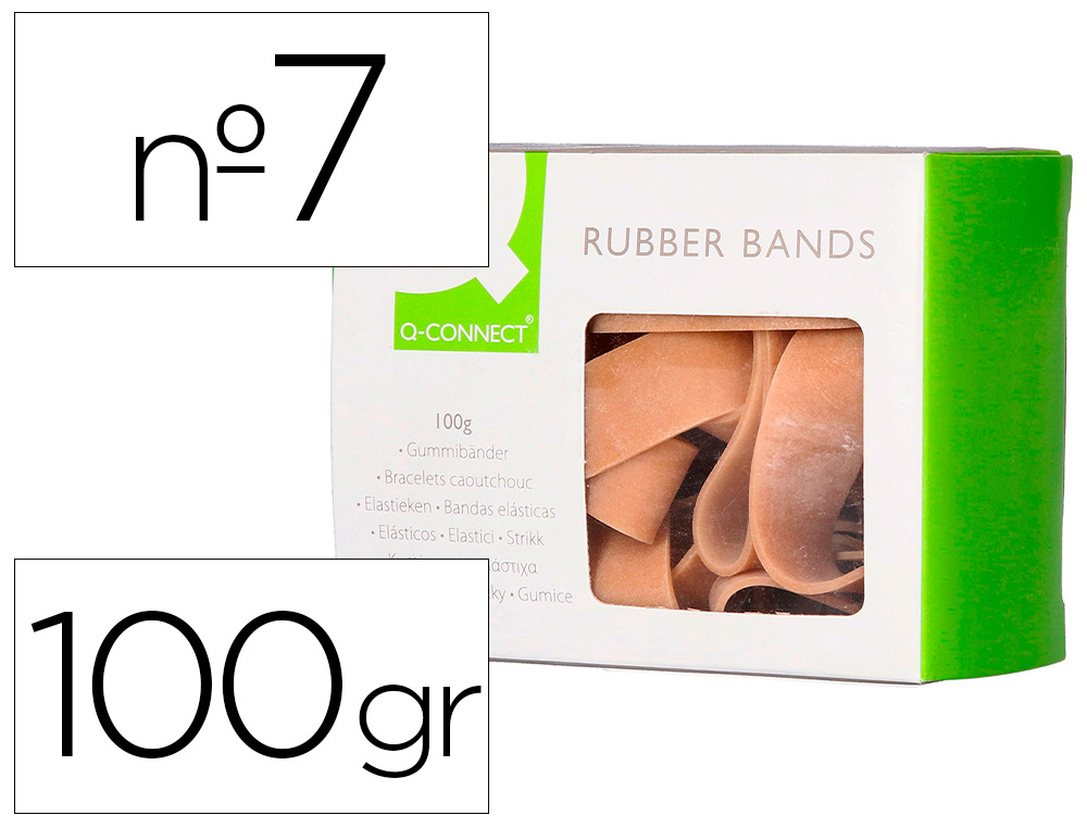 BANDAS ELASTICAS Q-CONNECT 100 GR 70 X 5 MM NUMERO 7