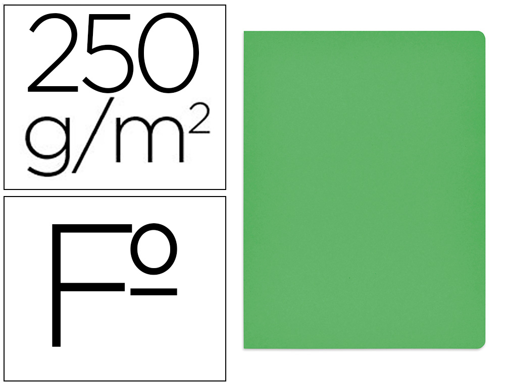 CLASSIFICADOR DE CARTOLINA GIO SIMPLE INTENSO FOLIO VERDE 250G/M2