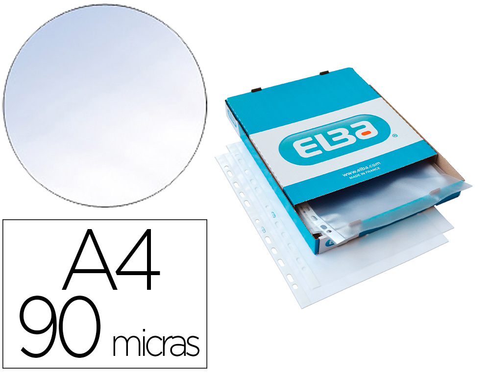 BOLSA CATALOGO/MICA ELBA STANDARD DIN A4 90 MICRONS PELE LARANJA CAIXA DE 100 UNIDADES