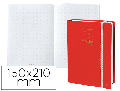 CADERNO QUO VADIS LIFE JOURNAL INFINITE DOTS PONTOS 15X21 CM 224 FOLHAS CAPA VERMELHO