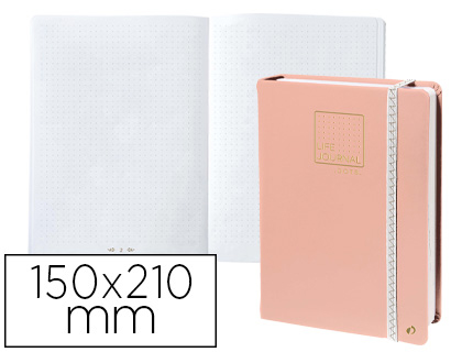 CADERNO QUO VADIS LIFE JOURNAL INFINITE DOTS PONTOS 15X21 CM 224 FOLHAS CAPA ROSA