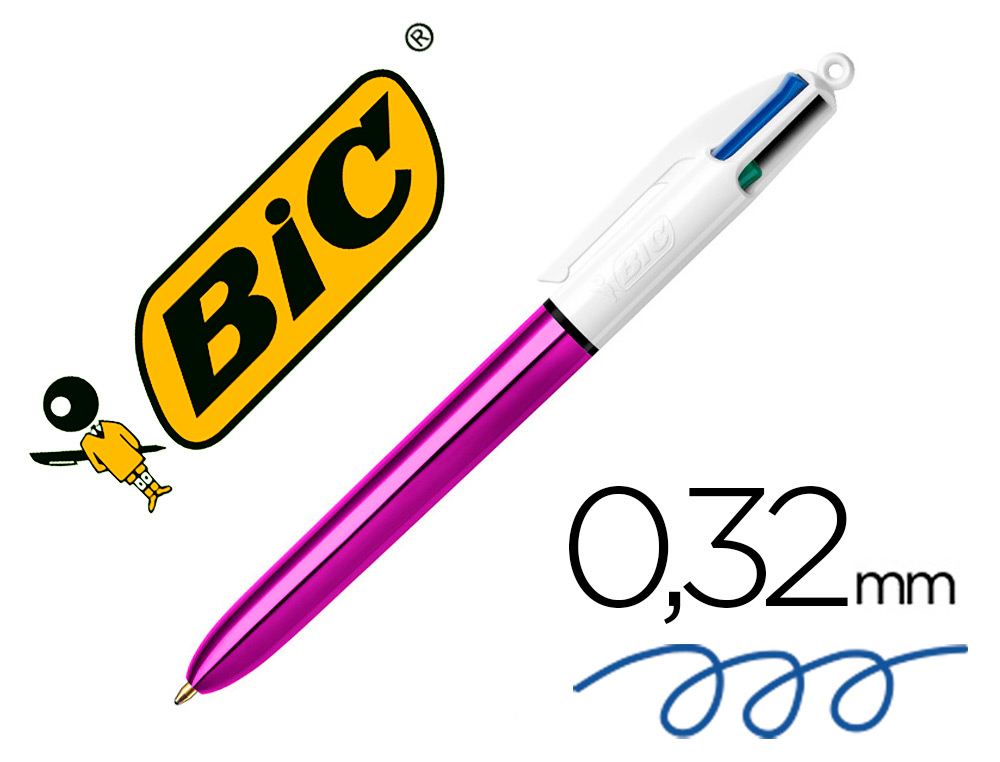 ESFEROGRAFICA BIC QUATRO CORES SHINE ROXO PONTA DE 1 MM