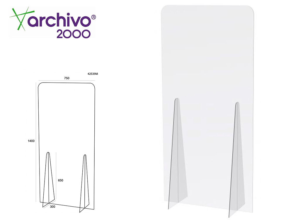 VISOR DE PROTECAO ARCHIVO 2000 DE PE METACRILATO TRANSPARENTE 750X1400 MM