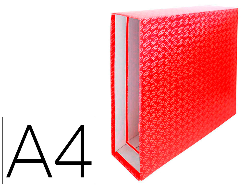 CAIXA PARA PASTA DE ARQUIVO DE ALAVANCA CARTAO FORRADO ELBA DIN A4 LOMBADA 85 MM VERMELHO