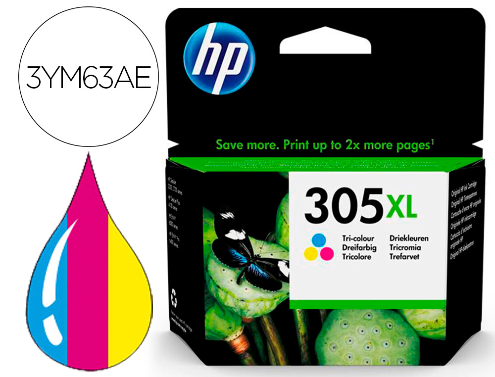 TINTEIRO HP 305 XL DESKJET 1210 / 1212 / 1255 / 2732 / 2752 / 4155 / 4158 ENVY 6020 / 6052 /6055 / 6420 TRICOLOR 200