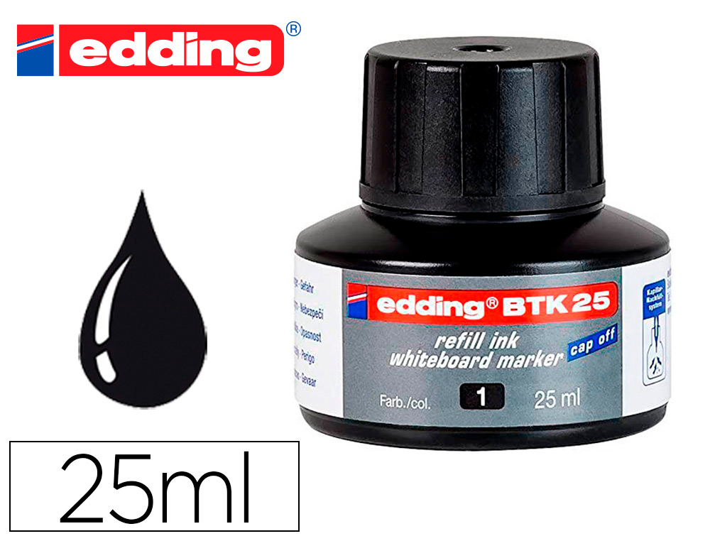 TINTA MARCADOR EDDING QUADRO BRANCO BTK-25 COR PRETO FRASCO DE 25 ML