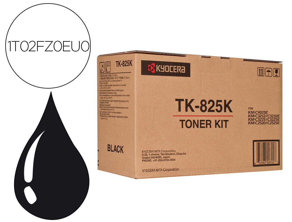 TONER KYOCERA -MITA KM-C2520 / 3225 / 3232 TK825K PRETO
