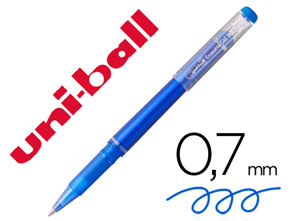 MARCADOR UNI-BALL ROLLER UF-222 TINTA GEL APAGAVEL 0,7 MM AZUL