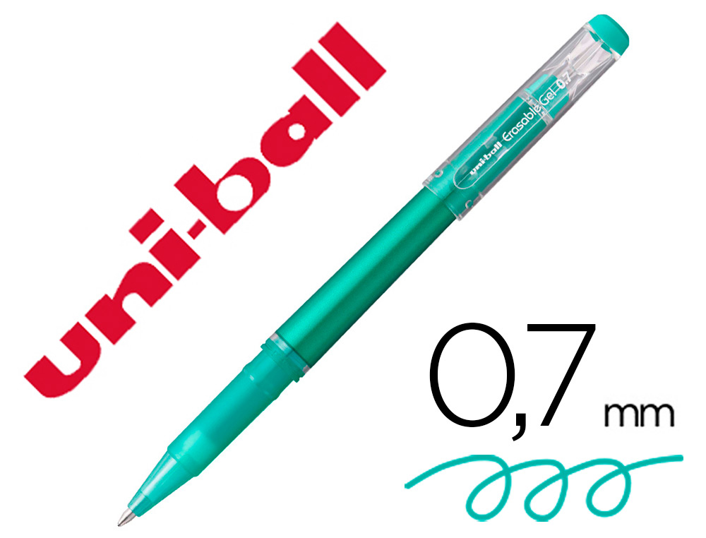 MARCADOR UNI-BALL ROLLER UF-222 TINTA GEL APAGAVEL 0,7 MM VERDE