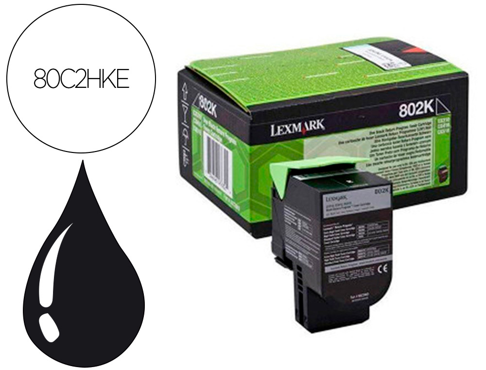 TONER LASER LEXMARK 80C2HKE PRETO 4000 PAGINAS