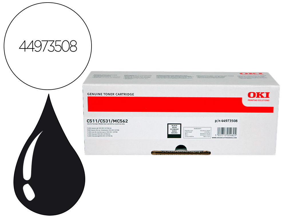 TONER OKI LASER MC562 / C511 PRETO 7000 PAGINAS