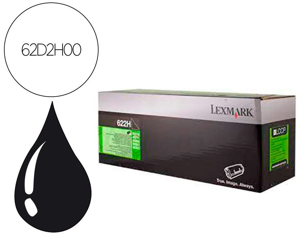 TONER LASER LEXMARK 622H PRETO
