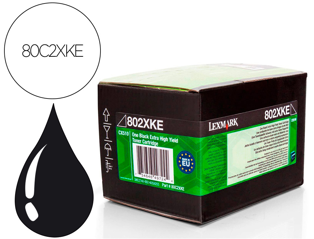 TONER LASER LEXMARK 80C2XKE PRETO 8000 PAGINAS