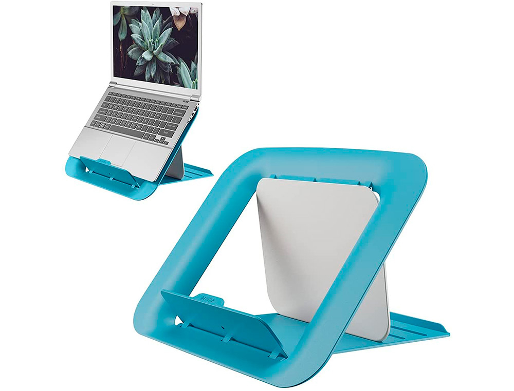 SUPORTE PARA PORTATIL LEITZ ERGO COSY AJUSTAVEL 4 ALTURAS COR AZUL 310X50X247 MM