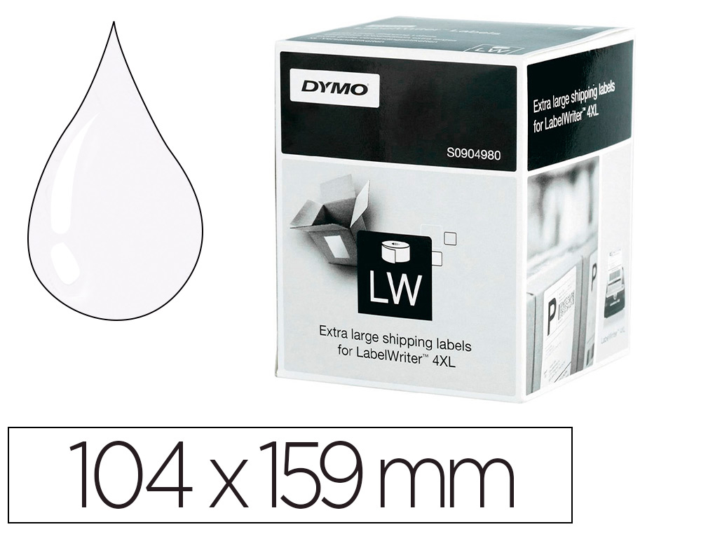 ETIQUETA ADESIVA DYMO LABELWRITER PARA ENVIO 104X159 MM BRANCA PARA IMPRESSORAS 4XL E 5XL
