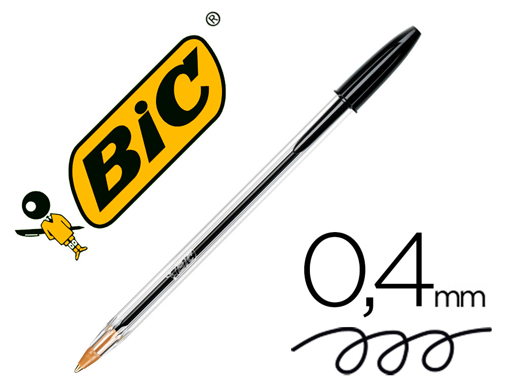 ESFEROGRAFICA BIC CRISTAL MEDIUM PRETO BOLSA DE 5 UNIDADES