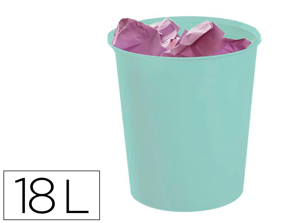 CESTO DE PAPEIS ARCHIVO 2000 ECOGREEN PLASTICO 100% RECICLAVEL 18 LITROS COR VERDE PASTEL