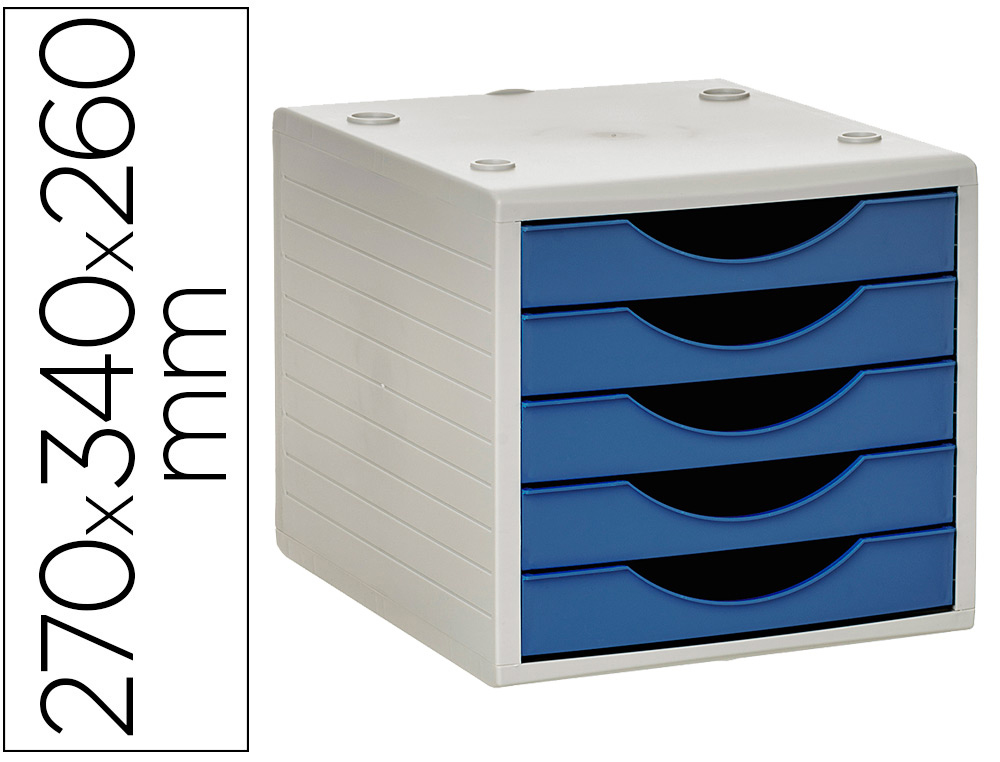 BLOCO CLASSIFICADOR DE GAVETAS ARCHIVO 2000 5 GAVETAS COR AZUL OPACO 270X340X260 MM