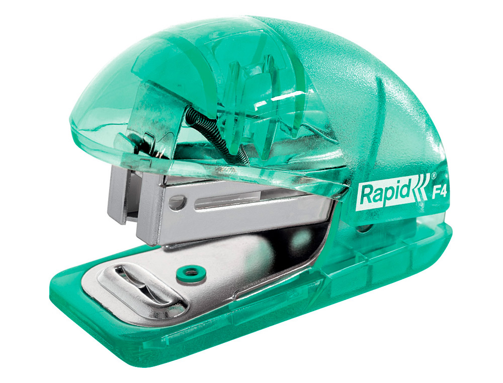 AGRAFADOR RAPID MINI F4 COLOUR BREEZE USA AGRAFES 24/6 E 26/6 COR VERDE EM BLISTER