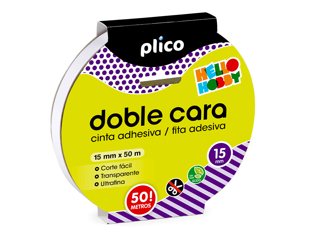 FITA ADESIVA PLICO DUPLA FACE 50 MT X 15 MM