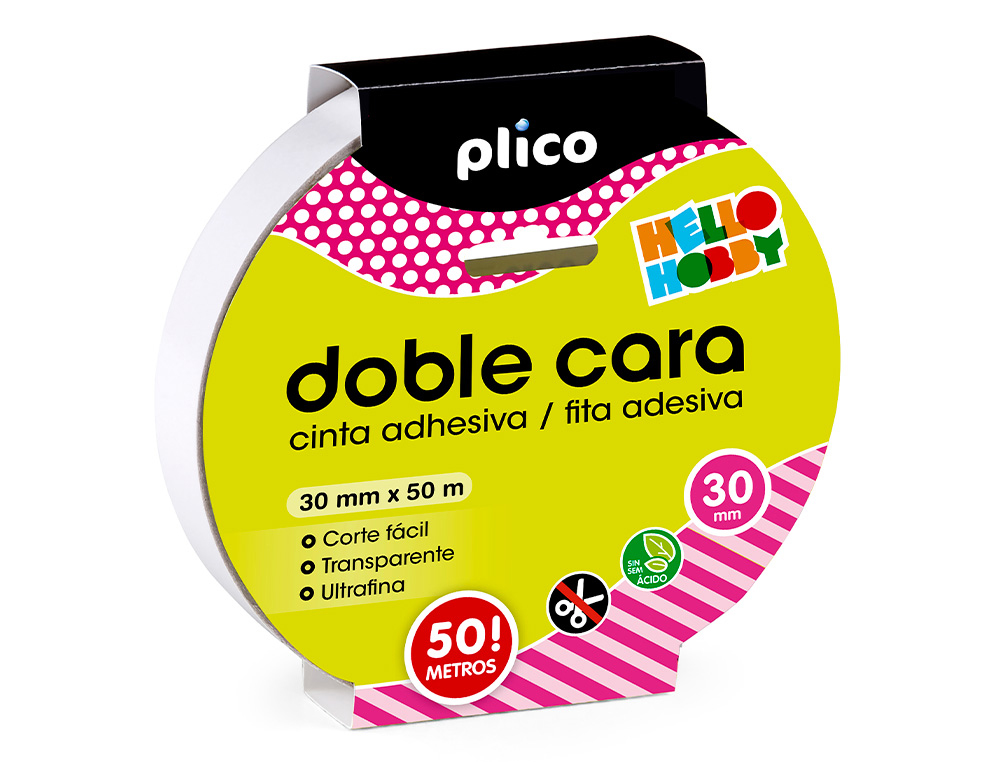 FITA ADESIVA PLICO DUPLA FACE 50 MT X 30 MM