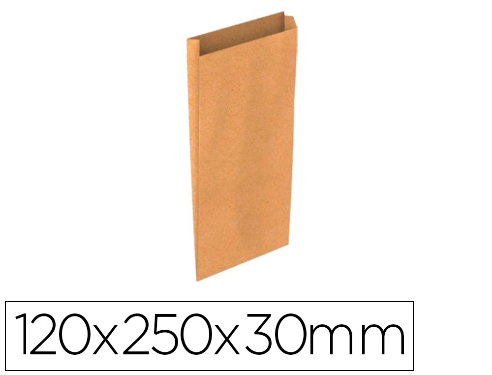 ENVELOPE BASIKA KRAFT NATURAL LISO COM FOLE XS 120X250X30 MM PACK DE 25 UNIDADES