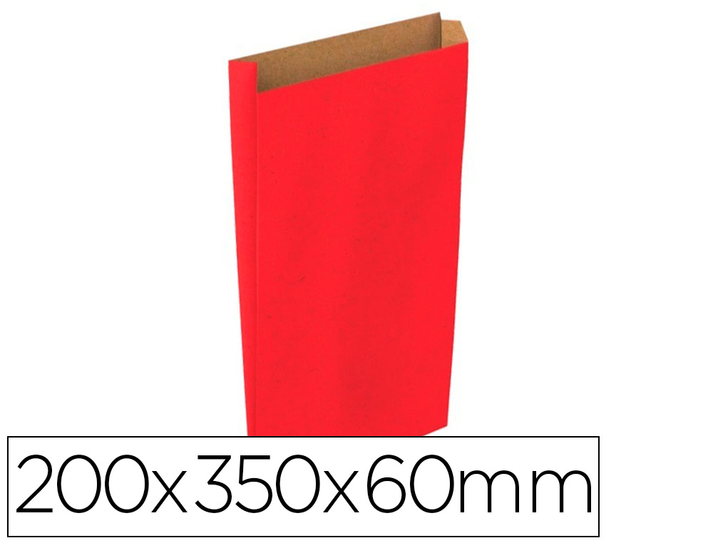 ENVELOPE BASIKA KRAFT VERMELHO COM FOLE M 200X350X60 MM PACK DE 25 UNIDADES