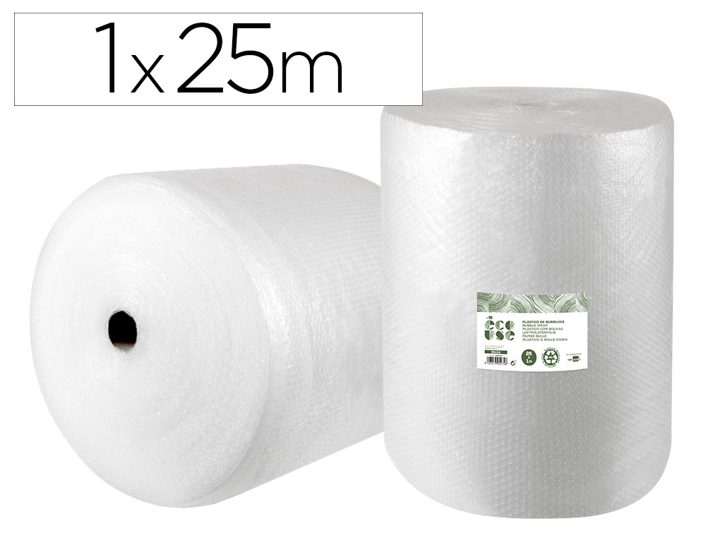 PLASTICO COM BOLHAS LIDERPAPEL ECOUSE 1X25M 30% DE PLASTICO RECICLADO