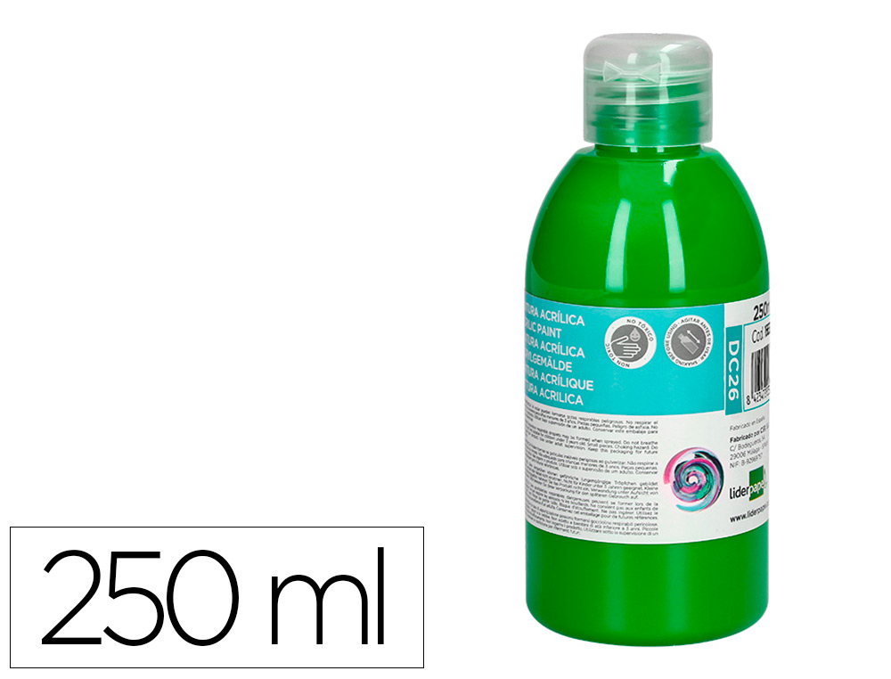 PINTURA ACRILICA LIDERPAPEL FRASCO DE 250 ML VERDE