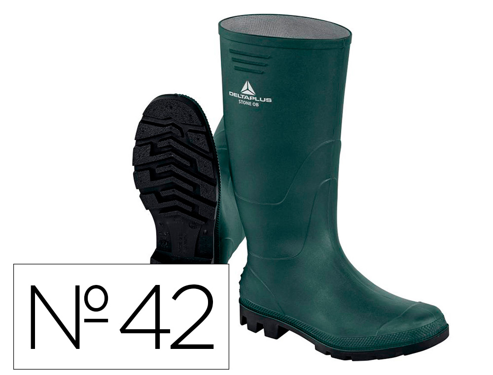 BOTAS DELTAPLUS DE SEGURANCA STONE PVC VERDE SOLA DE PITOES TAMANHO 42