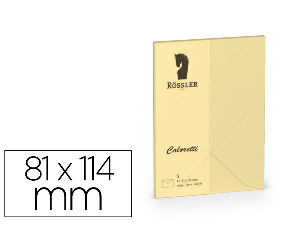 ENVELOPE ROSSLER COLORETTI C7 COR AREIA 81X114 MM PACK DE 5 UNIDADES