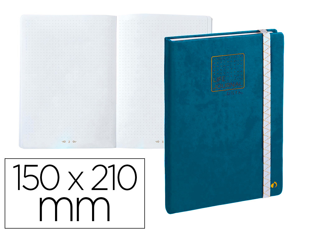 CADERNO AGRAFADO QUO VADIS LIFE JOURNAL DOTS METODO BULLET 15X21 CM 215 FOLHAS 90 GR CAPA AZUL ESCURO