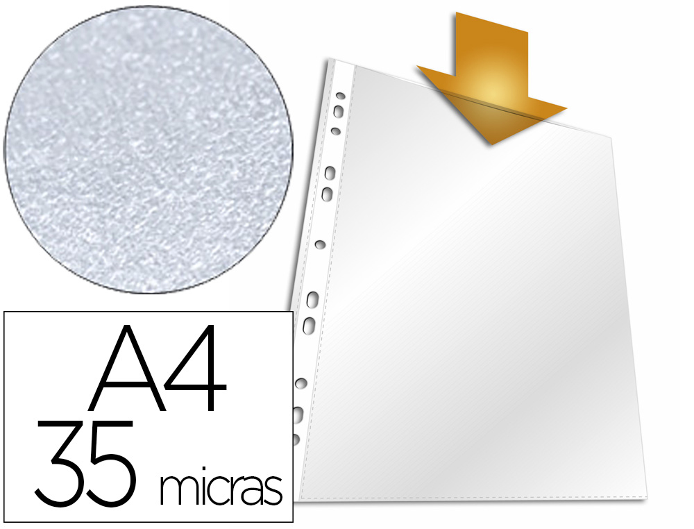 BOLSA CATALOGO DURABLE STANDARD DIN A4 POLIPROPILENO 35 MC MARTELADA BOLSA DE 100 UNIDADES