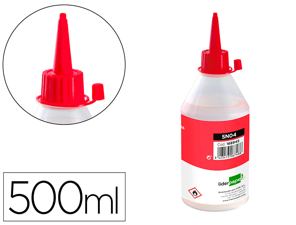 COLA SILICONE LIQUIDA LIDERPAPEL PARA MANUALIDADES FRASCO DE 500 ML