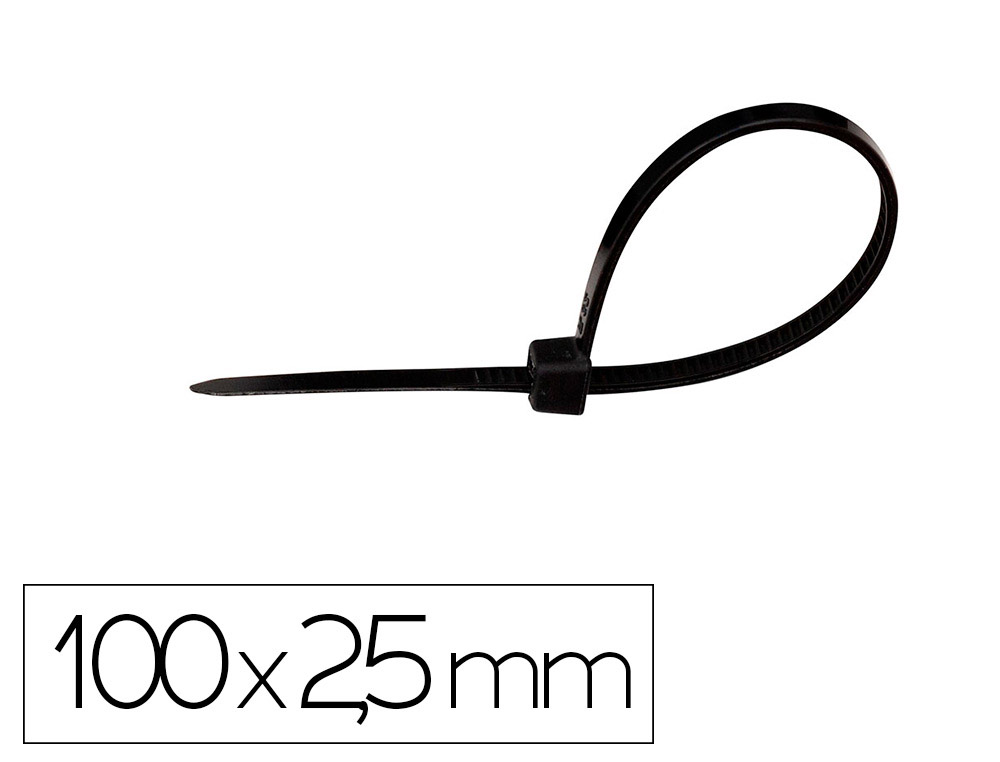 ABRACADEIRA Q-CONNECT COR PRETO 100X2,5 MM BOLSA DE 100 UNIDADES
