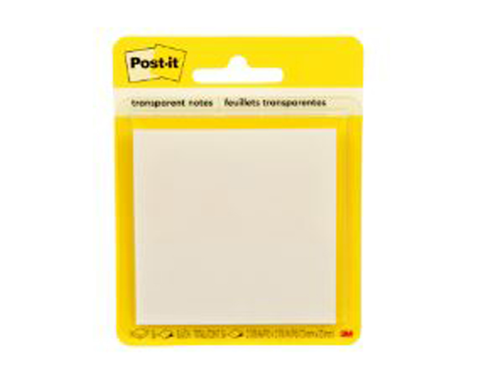 BLOCO DE NOTAS ADESIVAS POST-IT 600 TRANSPARENTE 73X73 MM COM 36 FOLHAS