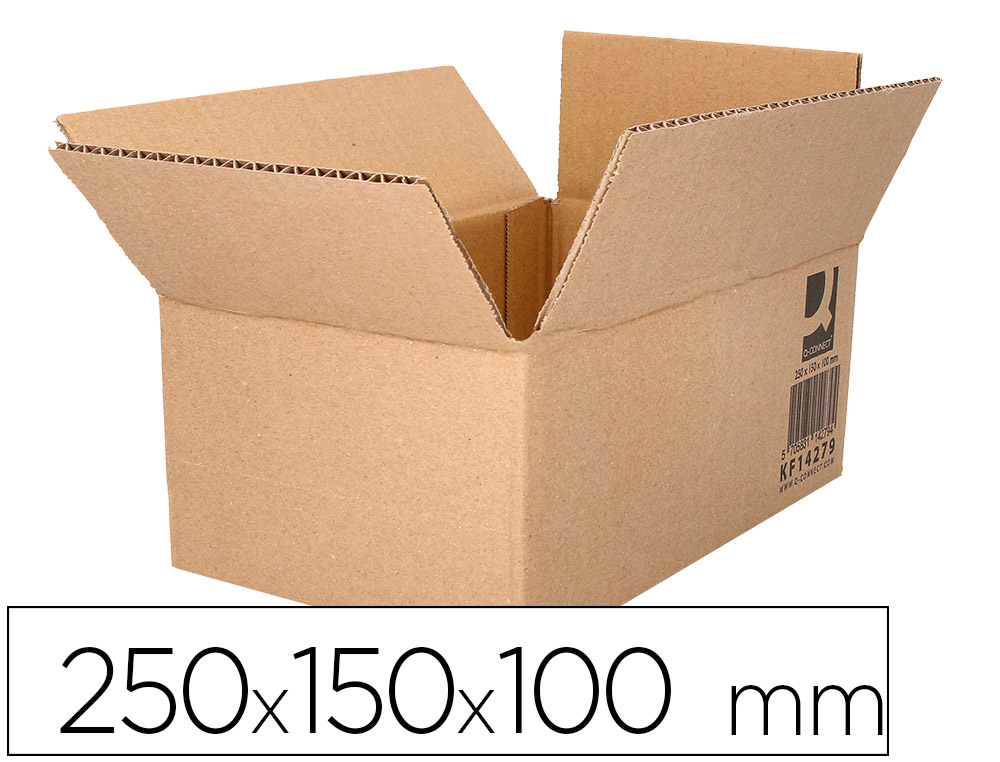 CAIXA PARA EMBALAR Q-CONNECT AMERICANA CARTAO CANAL SIMPLES 5 MM COR KRAFT 250X150X100 MM