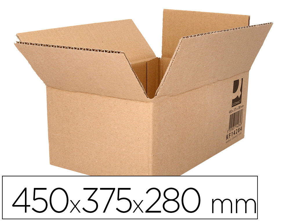 CAIXA PARA EMBALAR Q-CONNECT AMERICANA ULTRA RESISTENTE CARTAO CANAL DUPLO 7 MM COR KRAFT 450X375X280 MM